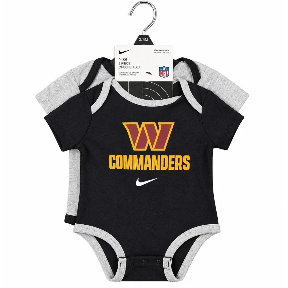 Nike Creeper Set Baby 3/6M Black Grey NWT Washington Commanders NFL Bodysuit